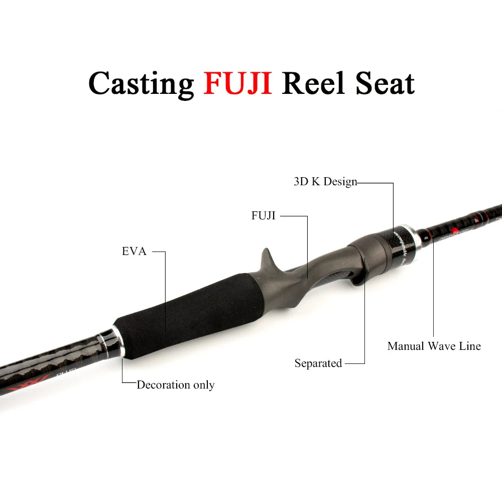 Carbon Casting Spinning Lure Fishing Rod