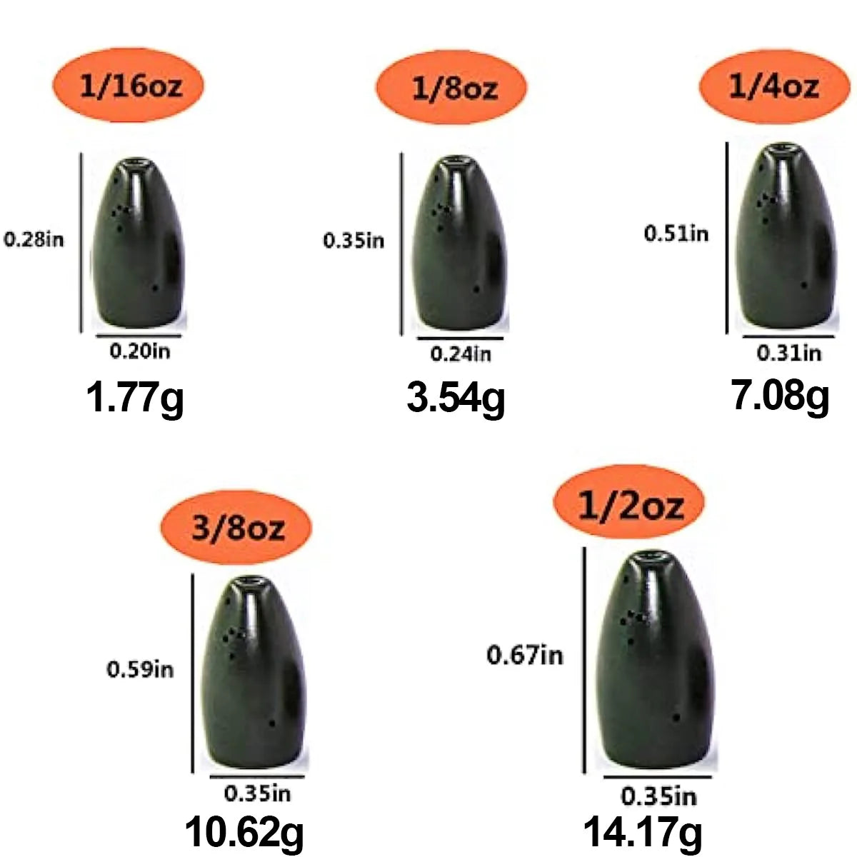 Worm Bullet Fishing Sinkers