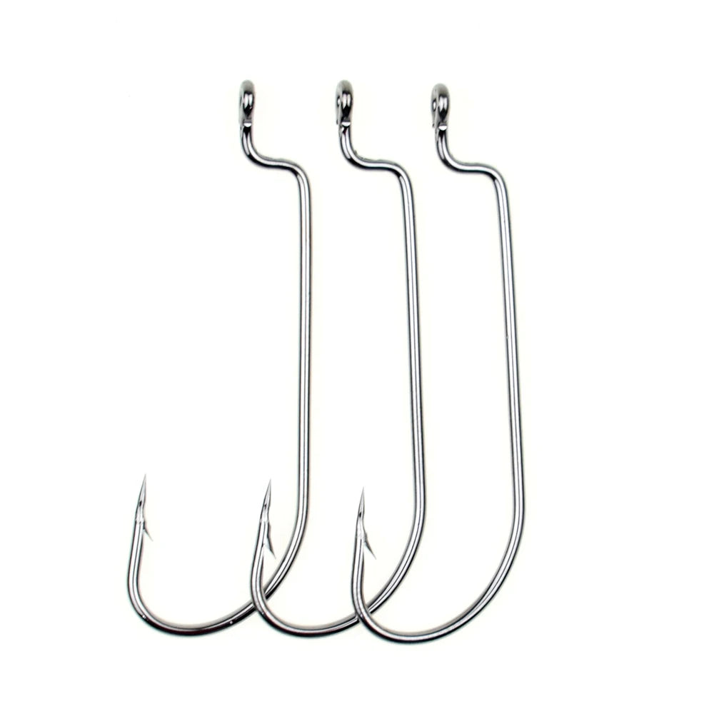 50 PCS Long Handle Barbed Fishing Hook