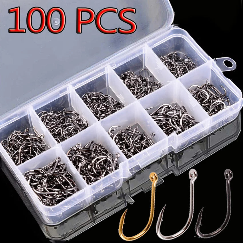 Fishing Hooks Set Carbon Steel