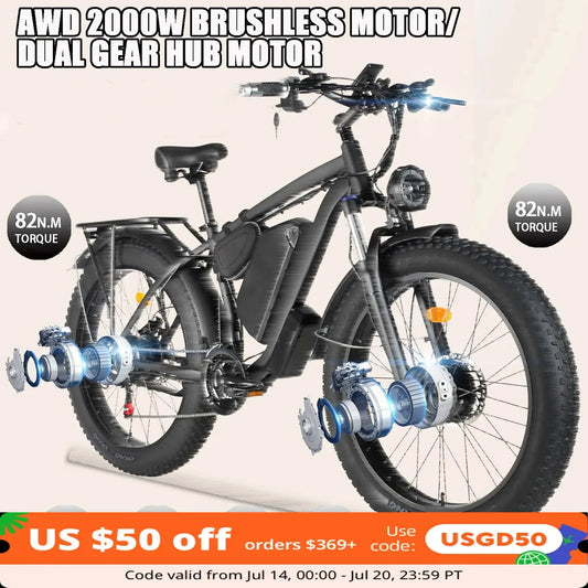 2000W Double Motor Powerful Electric Bicycle