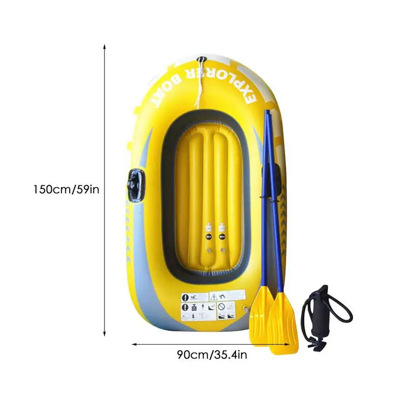 Inflatable Boat 2 People PVC Canoe Kayak Rubber Dinghy