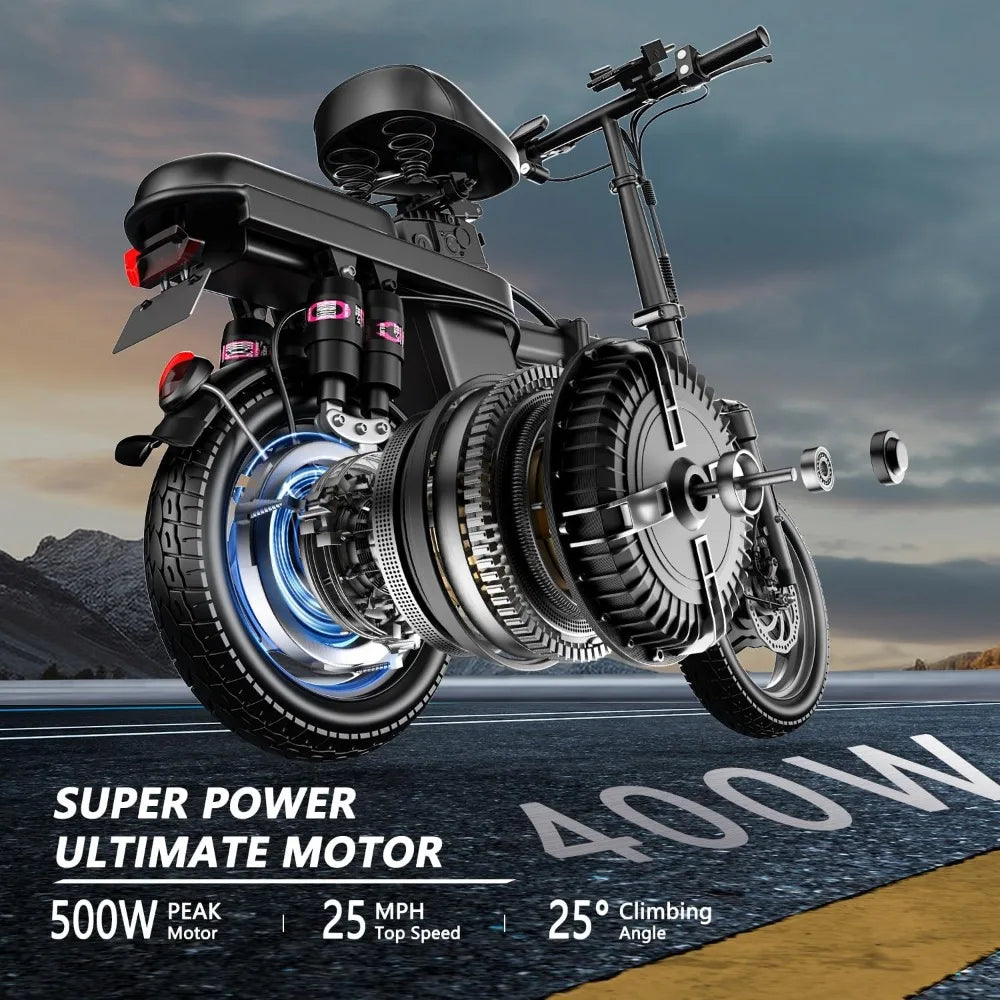 Electric Bike for Adults, Folding 500W Motor