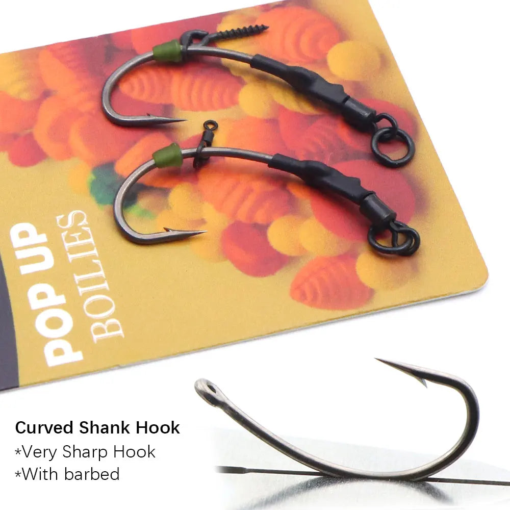 Barbed Fishing Hooks With Pop Up Boilie