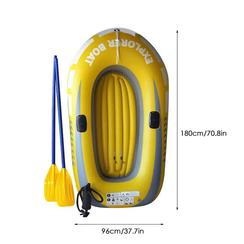 Inflatable Boat 2 People PVC Canoe Kayak Rubber Dinghy