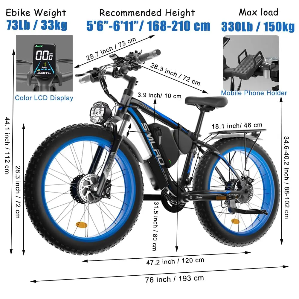 2000W Double Motor Powerful Electric Bicycle