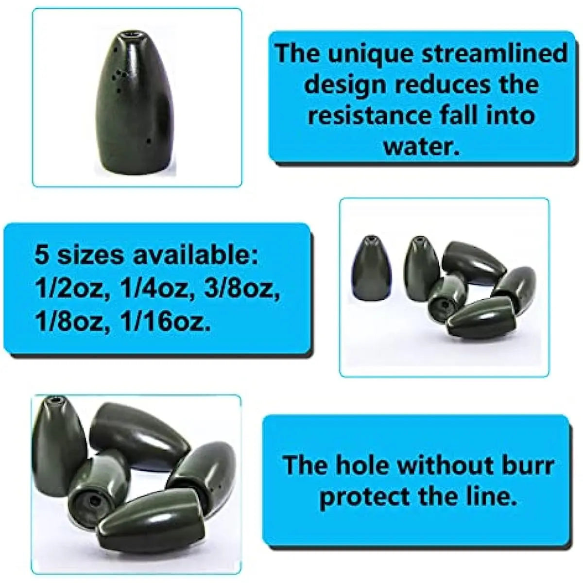 Worm Bullet Fishing Sinkers