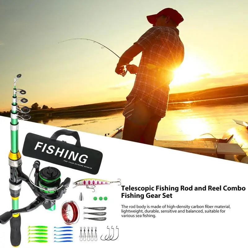 Telescopic Fishing Rod Set Carbon Fiber