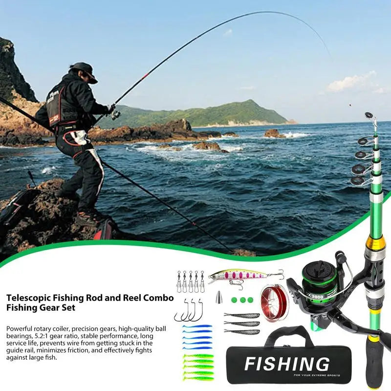 Telescopic Fishing Rod Set Carbon Fiber