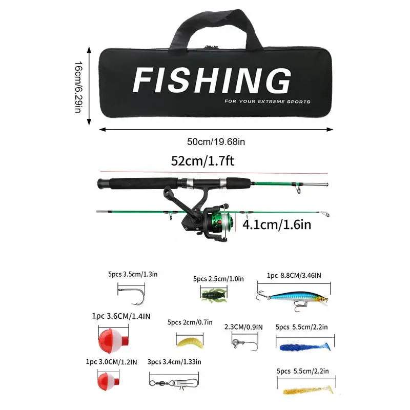 Portable Kids Fishing Rod Set