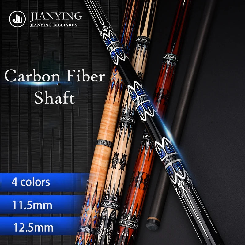 YFEN Carbon Fiber Pool Cue Stick 11.5mm/12.5mm Professional Billiard Cue with Case + Extension