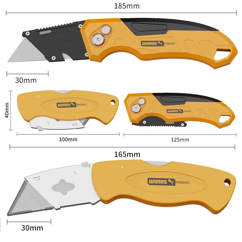 4-Pack Heavy Duty Folding Utility Knives Set