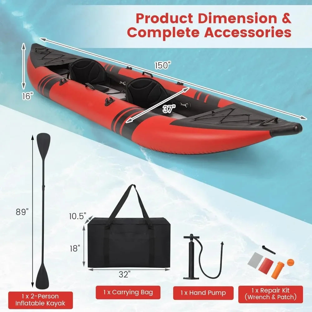 Tandem Kayak with 2 Aluminum Paddles