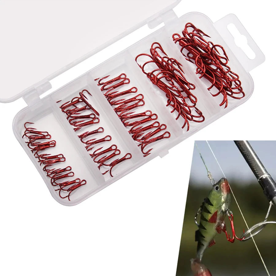 Red Treble Hooks