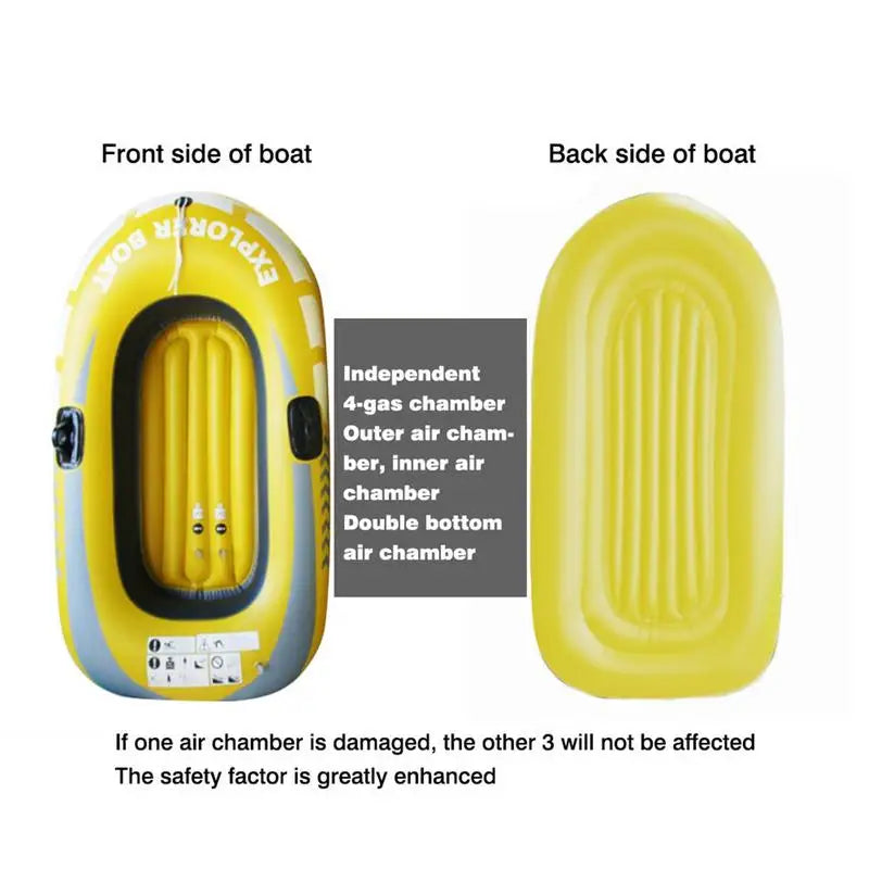 Inflatable Boat 2 People PVC Canoe Kayak Rubber Dinghy