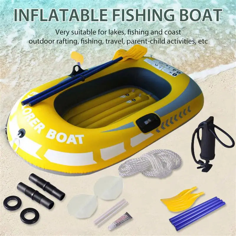 Inflatable Boat 2 People PVC Canoe Kayak Rubber Dinghy